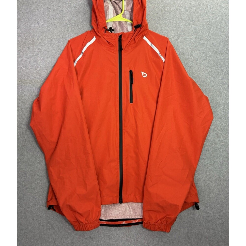 Lot of 2 Baleaf  Men’s Waterproof Windbreaker Size L Orange/Gray Reflective